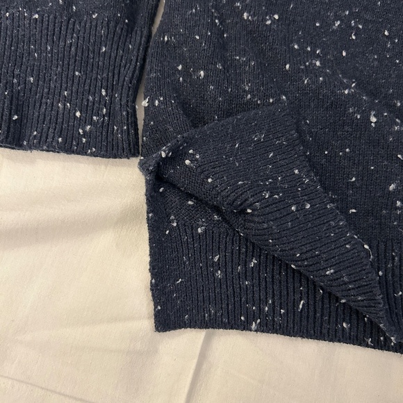 Soft Blue Drape Neck Sweater with White Speckles Size Large by Loft - Picture 6 of 9